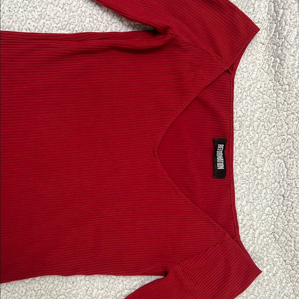 Reformation Scarlet Ribbed Top - Picture 2 of 4